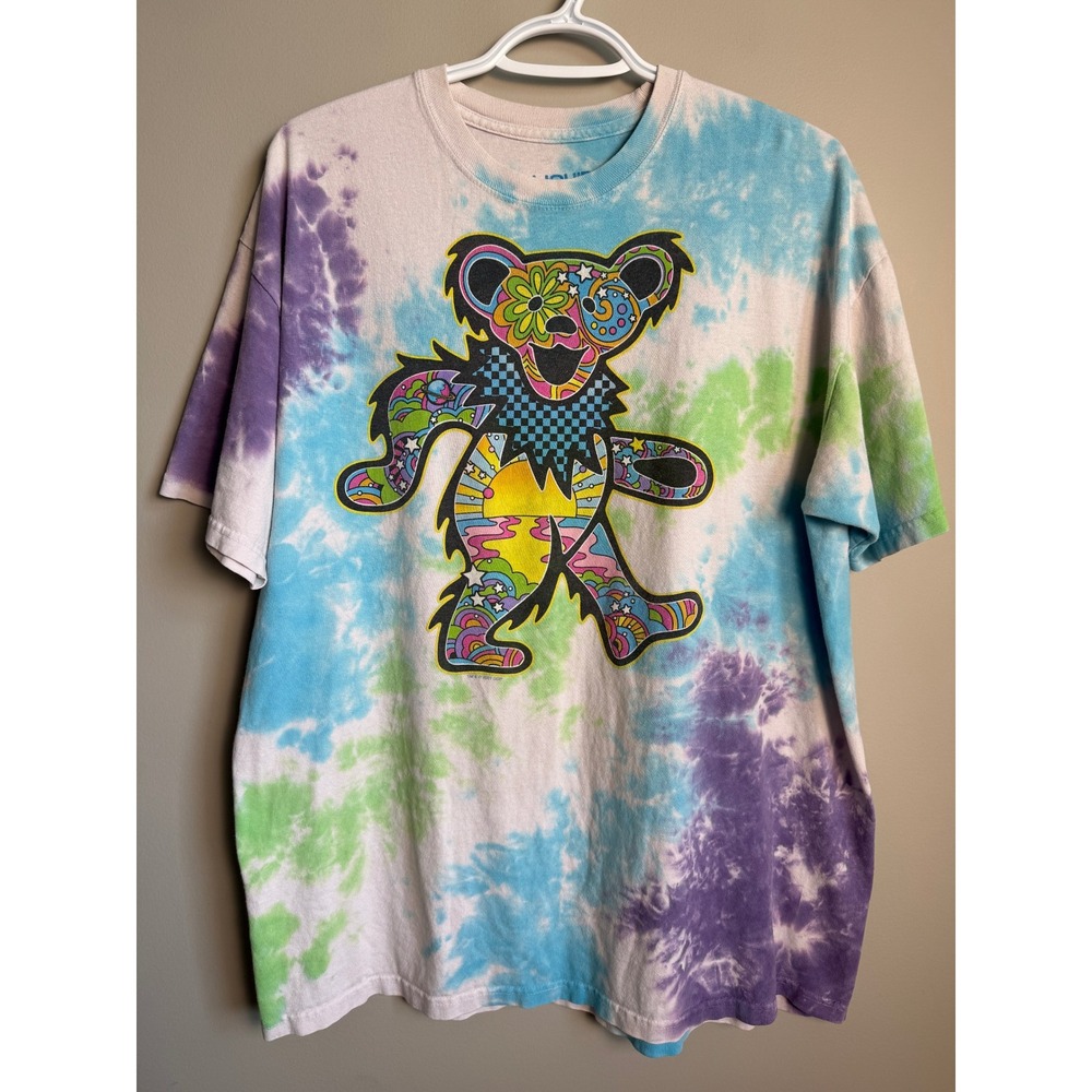 Liquid Blue Grateful Dead Dancing Bear Men XL Multicolor Psychedelic Hippie Boho